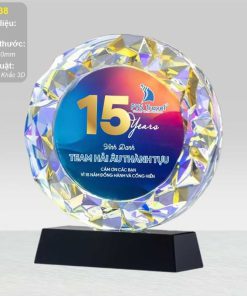 Kỷ niệm chương pha lê xuất sắc hologram đa sắc