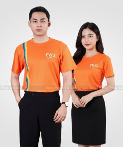 Đồng phục cổ tròn màu cam
