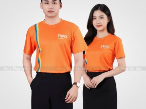 Đồng phục cổ tròn màu cam